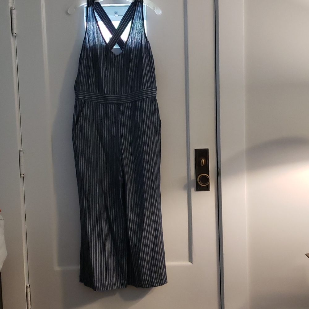 Striped Jean jumpsuit